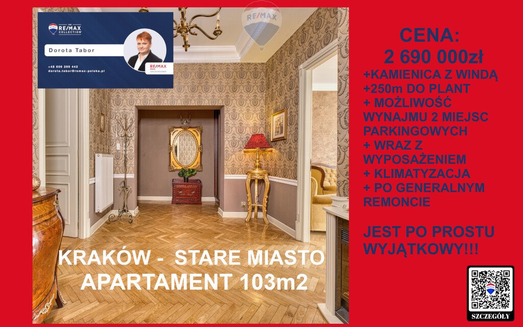 Mieszkanie czteropokojowe  na sprzedaż Kraków, Stare Miasto, Stare Miasto, Wielopole  103m2 Foto 1