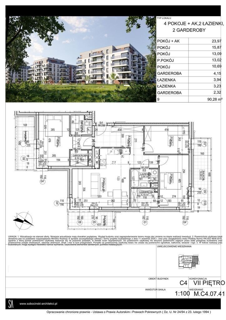 Przestronne 4-pokojowe mieszkanie z 3 balkonami i widokiem na Wisłę Bydgoszcz, Fordon, Fordońska  90m2 Foto 1