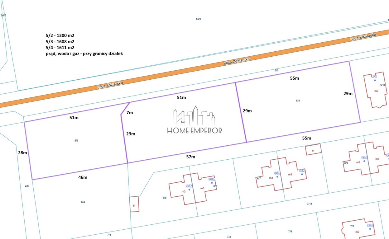 Działka pod zabudowę w Białołęce, 1611 m², media przy granicy Warszawa, Białołęka, Grodzisk, Zdziarska  1 611m2 Foto 1