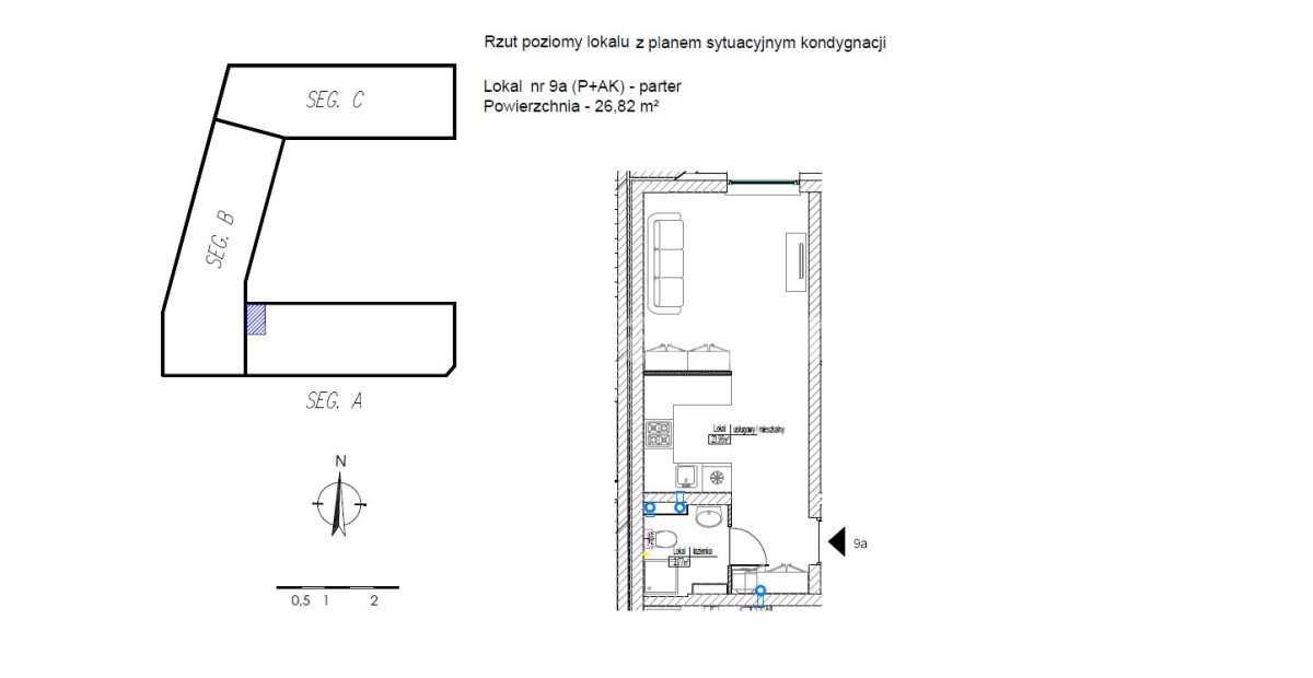 Mieszkanie dwupokojowe na sprzedaż Dominów  27m2 Foto 2