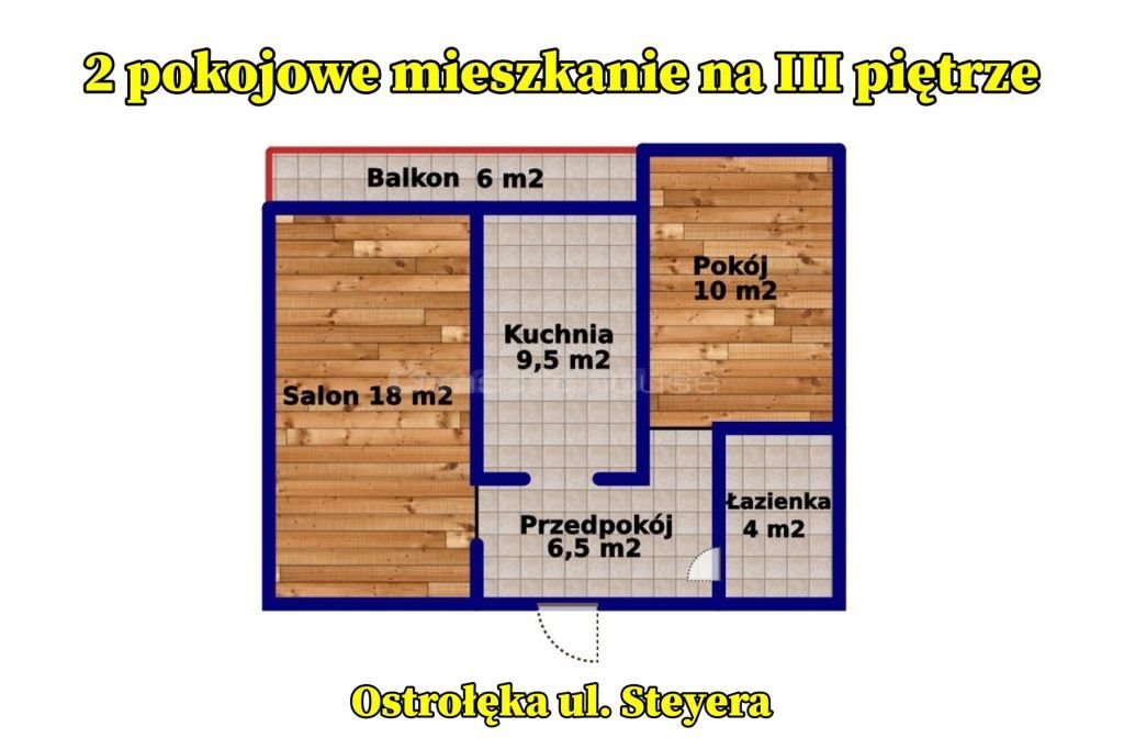 Mieszkanie dwupokojowe na sprzedaż Ostrołęka, Steyera  48m2 Foto 12