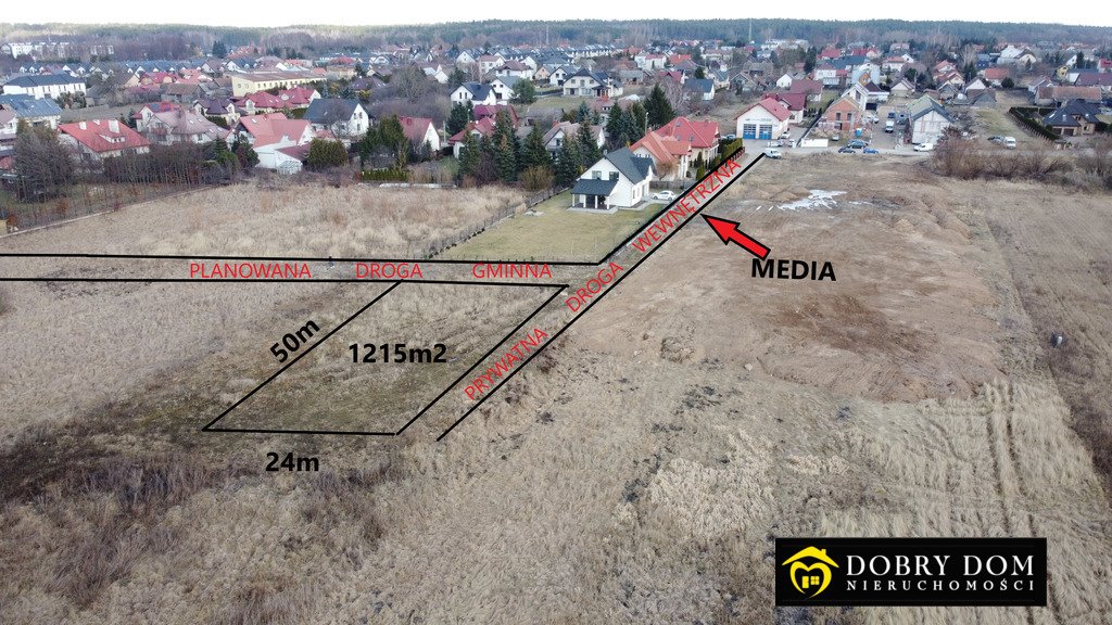 Działka budowlana w Zawadach, 1215 m², cicha okolica Białystok, Zawady  1 215m2 Foto 1