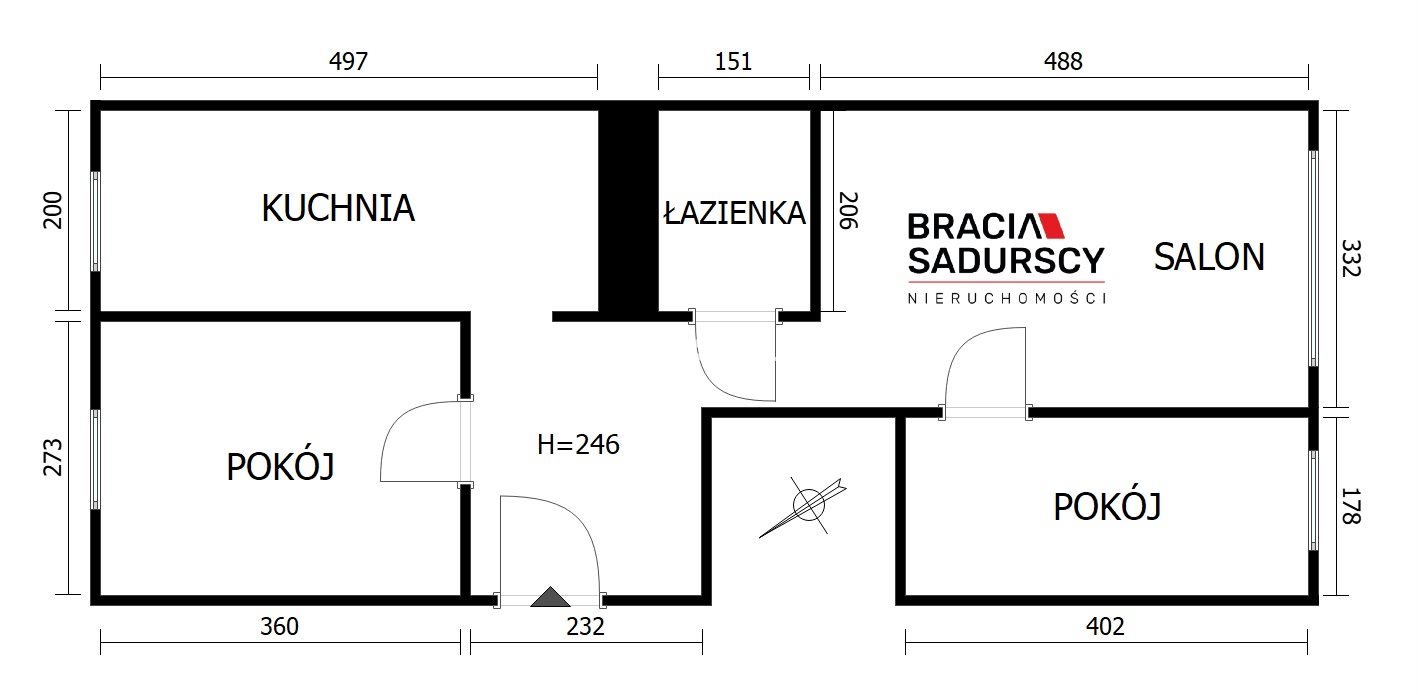 Mieszkanie trzypokojowe na sprzedaż Kraków, Krowodrza, Litewska  54m2 Foto 3