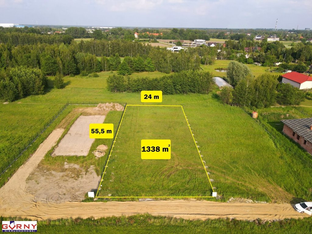 Na sprzedaż działka 1338 m² z mediami i warunkami zabudowy Piotrków Trybunalski, Byki  1 334m2 Foto 1
