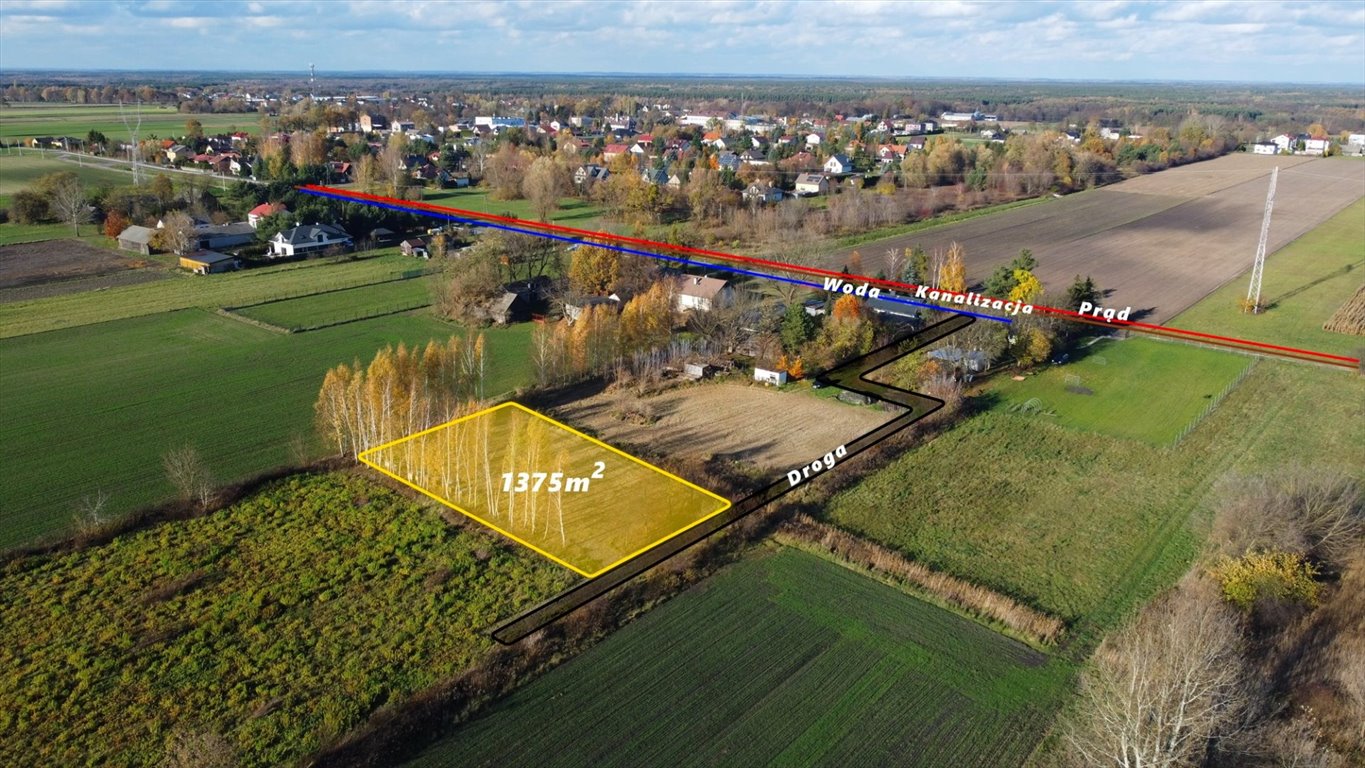 Do sprzedania działka 1375 m² w Kampinosie z mediami Kampinos A  1 375m2 Foto 1
