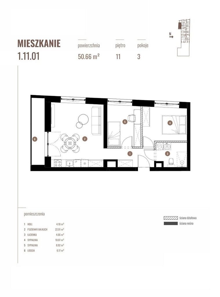 Mieszkanie trzypokojowe na sprzedaż Katowice, Katowicka  51m2 Foto 2