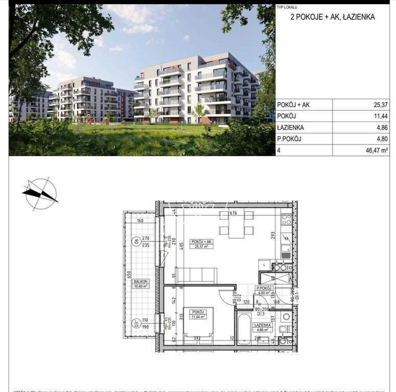 Mieszkanie dwupokojowe na sprzedaż Bydgoszcz, Fordon, Fordońska  46m2 Foto 5