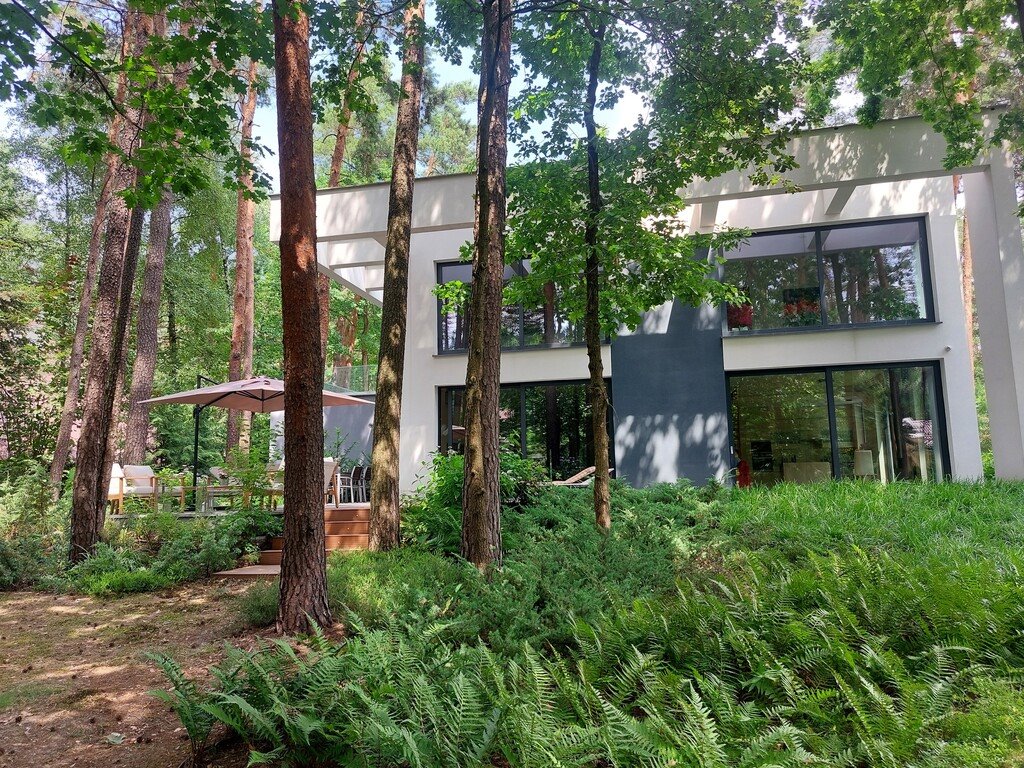Nowoczesny dom z panoramicznymi oknami, 253m2, garaż, las Magdalenka, Paprociowa  328m2 Foto 1