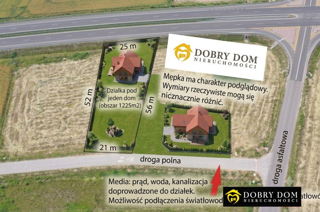 Działka 1225 m² pod dom jednorodzinny w Brańsku - polecam! Brańsk  1 225m2 Foto 1