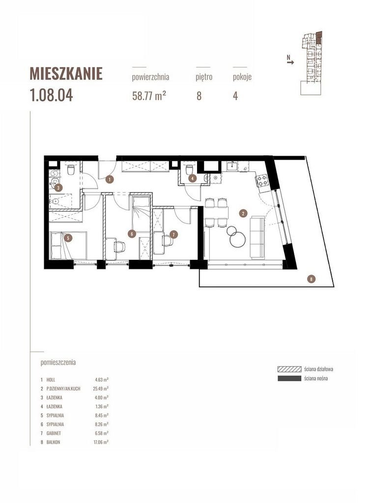 Mieszkanie czteropokojowe  na sprzedaż Katowice, Katowicka  59m2 Foto 2