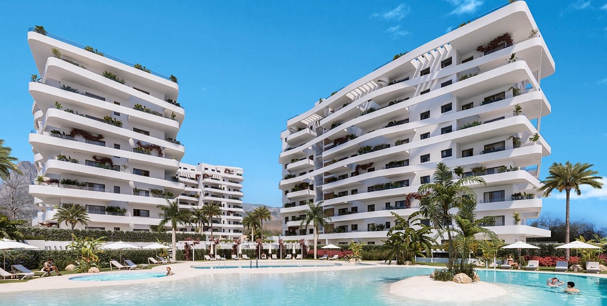 Nowoczesny apartament z basenem na dachu i widokiem na morze Hiszpania, La Vila Joiosa, La Vila Joyosa Centro, Villajoyosa, Alicante  73m2 Foto 1