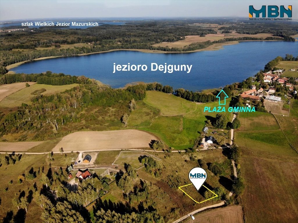 Działka 1247 m² blisko jeziora Dejguny, spokojna okolica Kronowo, Kronowo  1 247m2 Foto 1
