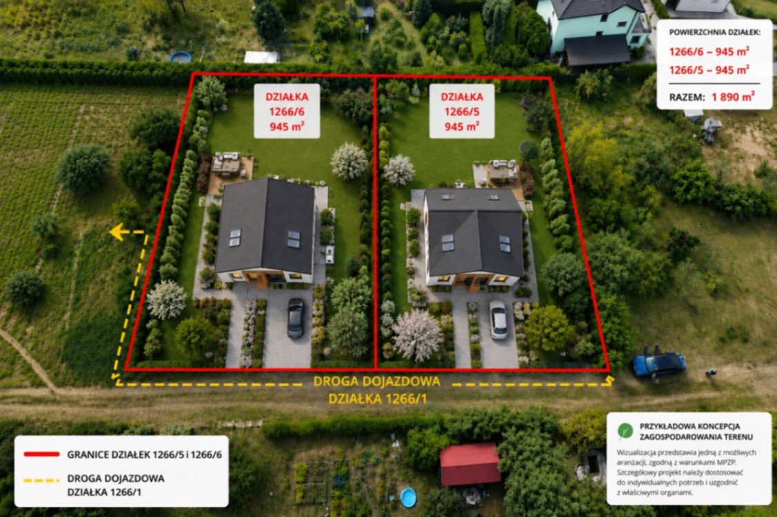 Działka 945 m² z MPZP i planem domu w Dolicach: Dolice: Pyrzycka