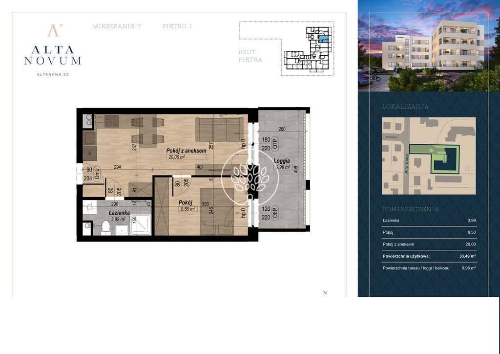 Dwupokojowe mieszkanie 33,49 m² w Fordonie, gotowe do zamieszkania Bydgoszcz, Fordon, Altanowa  33m2 Foto 1