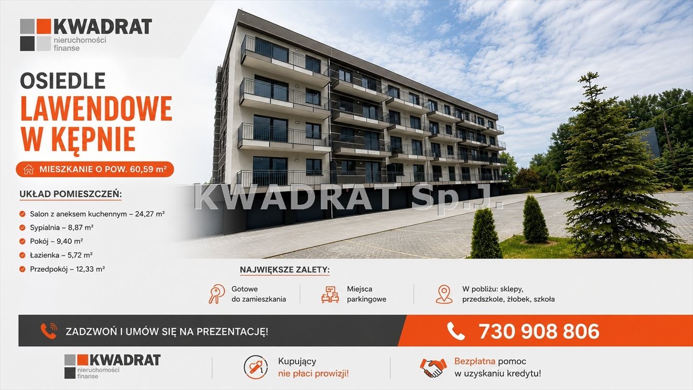 Do sprzedania nowoczesne 3-pokojowe mieszkanie z balkonem w Kępnie Kępno  61m2 Foto 1