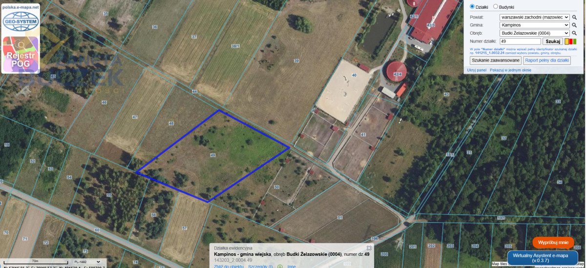 Działka 8 552 m² pod zabudowę jednorodzinną i usługową Budki Żelazowskie  8 552m2 Foto 1