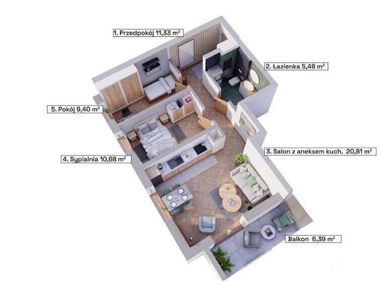 Nowoczesne 3-pokojowe mieszkanie z systemem Smart Home - Katowice Katowice, Modelarska  58m2 Foto 1