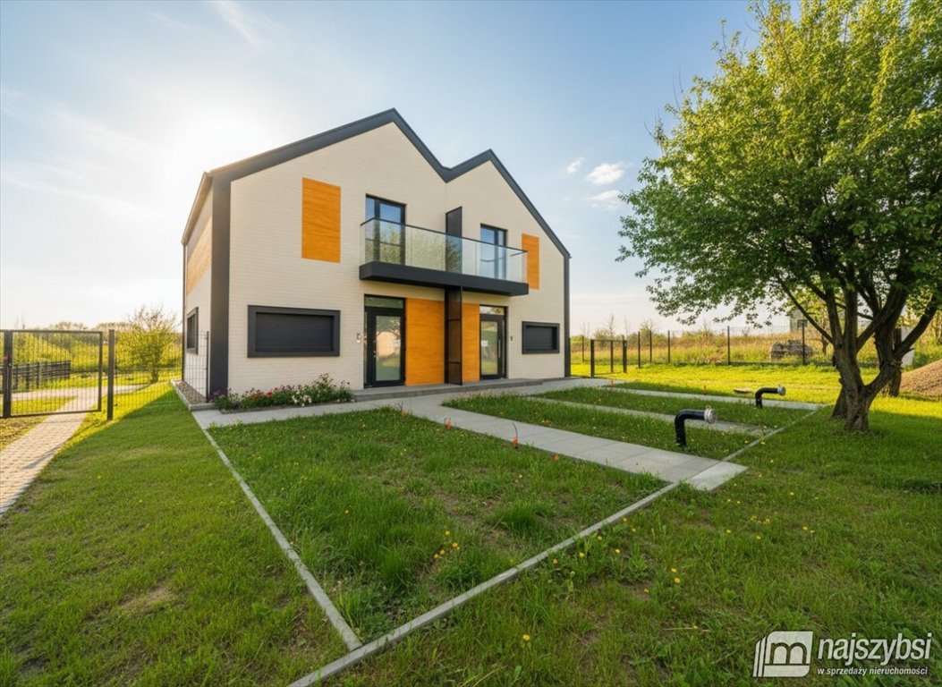 Dom bliźniak z tarasem i ogrodem, 70 m2, widok na Zalew Kamień Pomorski, obrzeża  70m2 Foto 1