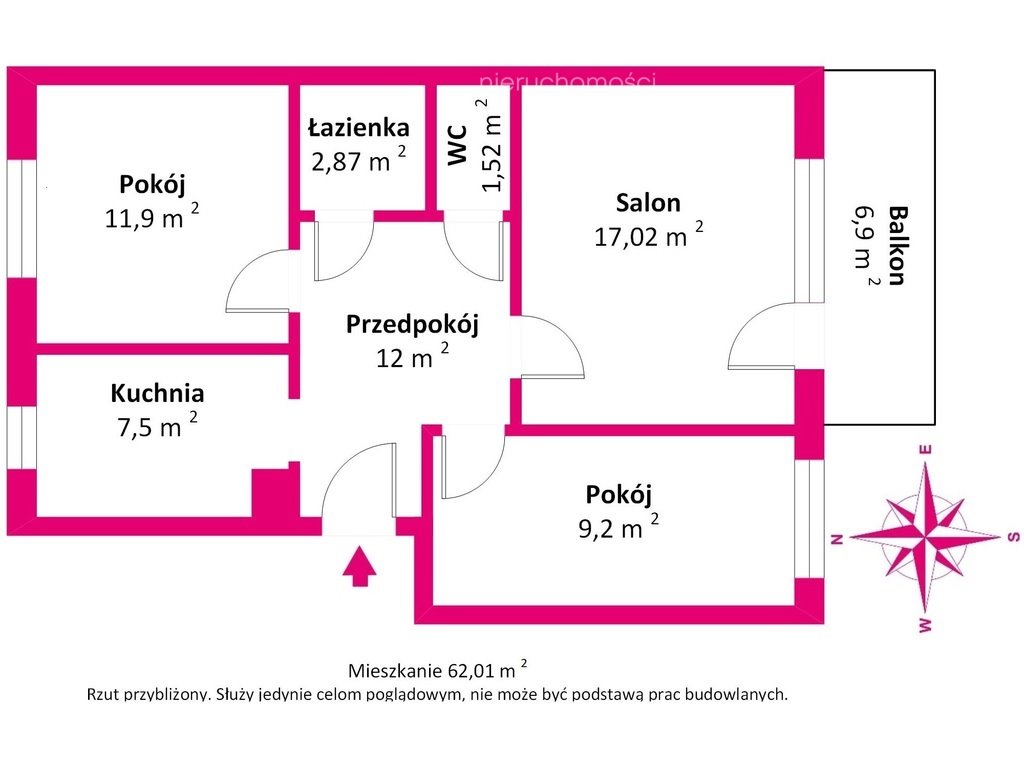 Mieszkanie trzypokojowe na sprzedaż Ciechanów, Karola Szwanke  62m2 Foto 12