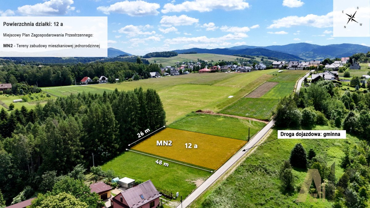 Zapraszam do obejrzenia widokowej działki 1200 m² w Mystkowie Mystków  1 200m2 Foto 1