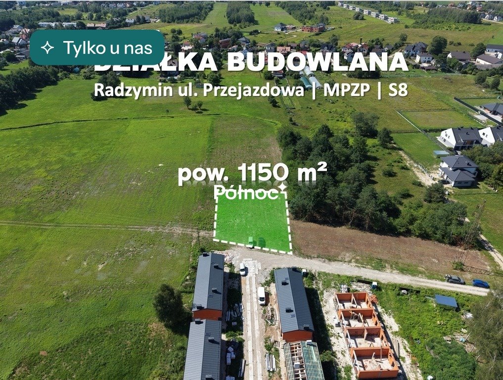 Polecam działkę 1150 m² pod dom lub inwestycję w Radzyminie Radzymin, Przejazdowa  1 150m2 Foto 1