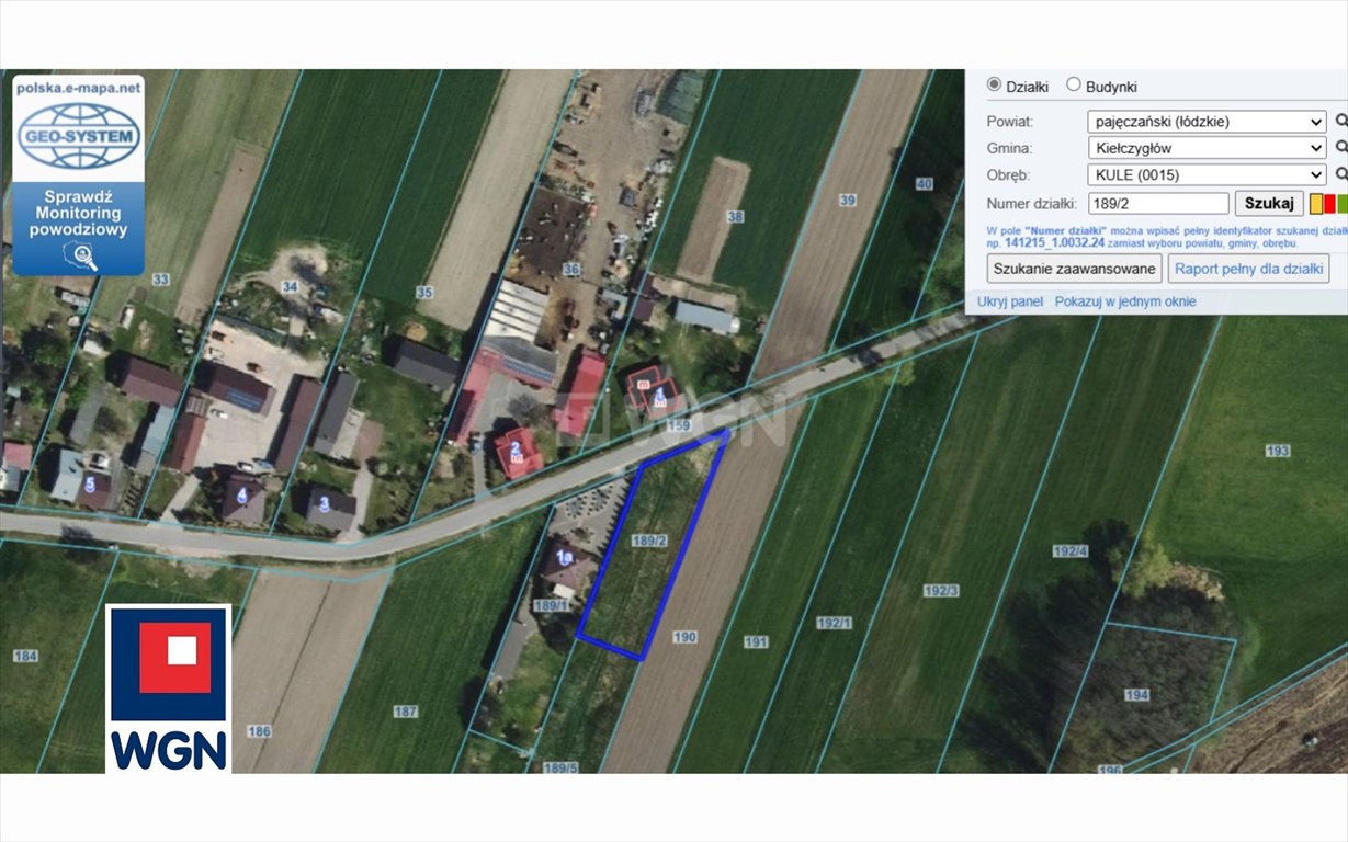 Działka budowlana w Kuli 1555 m², media w drodze Kule, 189/2  1 554m2 Foto 1