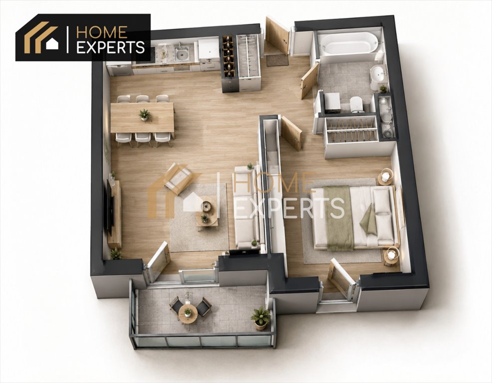 Nowoczesne 2-pokojowe mieszkanie 46 m² z balkonem - polecam! Gdańsk, Starogardzka  46m2 Foto 1