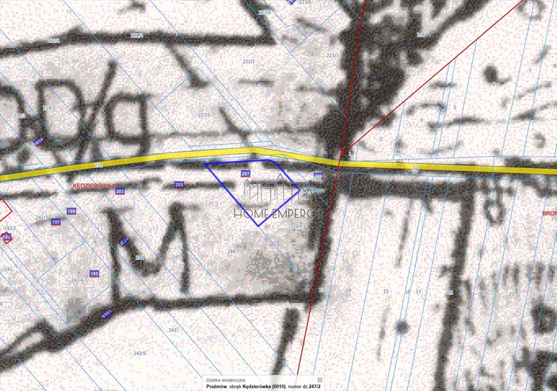 Działka 1007 m² pod dom jednorodzinny, media w pobliżu Kędzierówka, Szlachecka  1 007m2 Foto 1