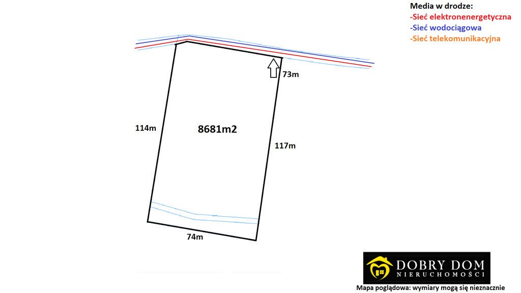Działka rolna 8 681 m² z asfaltowym dojazdem, delikatnie nachylona Krusze-Łubnice  8 681m2 Foto 1