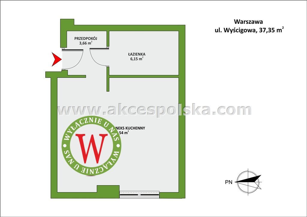 Zapraszam do 1-pokojowego mieszkania z dużym balkonem i garażem Warszawa, Mokotów, Wyścigowa  37m2 Foto 1