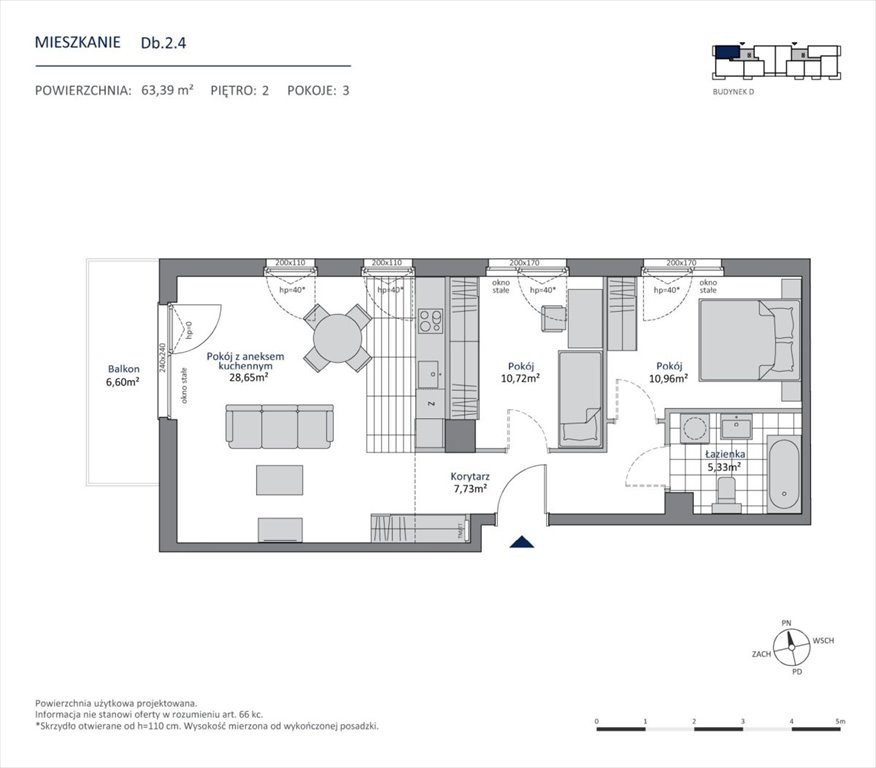 Do sprzedania nowoczesne 3-pokojowe mieszkanie 63 m² w Gdańsku Gdańsk, Morena  63m2 Foto 1