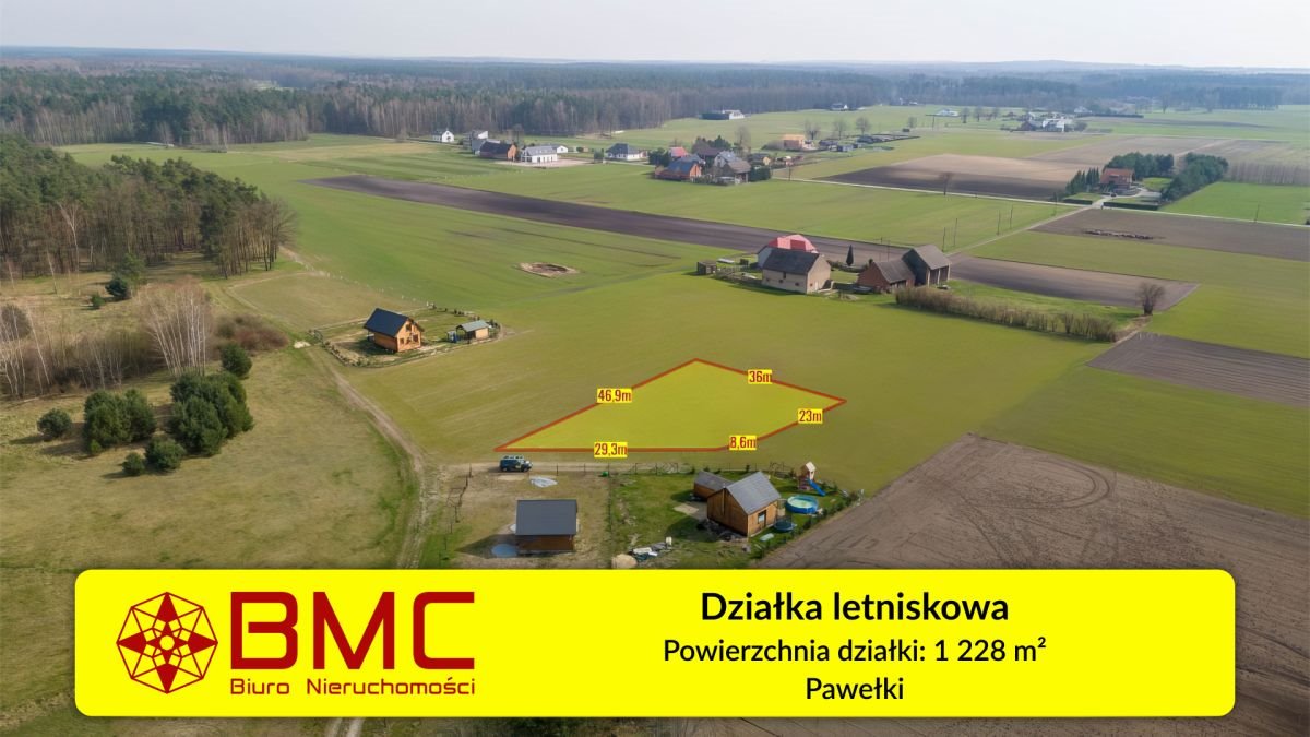 Działka rekreacyjna 1228 m2 - las - atrakcje w Pawełkach Pawełki  1 228m2 Foto 1