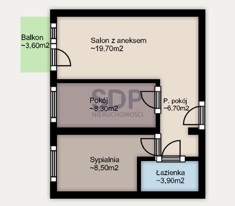 Mieszkanie trzypokojowe na sprzedaż Wrocław, Krzyki, Księże Wielkie, Opolska  47m2 Foto 2