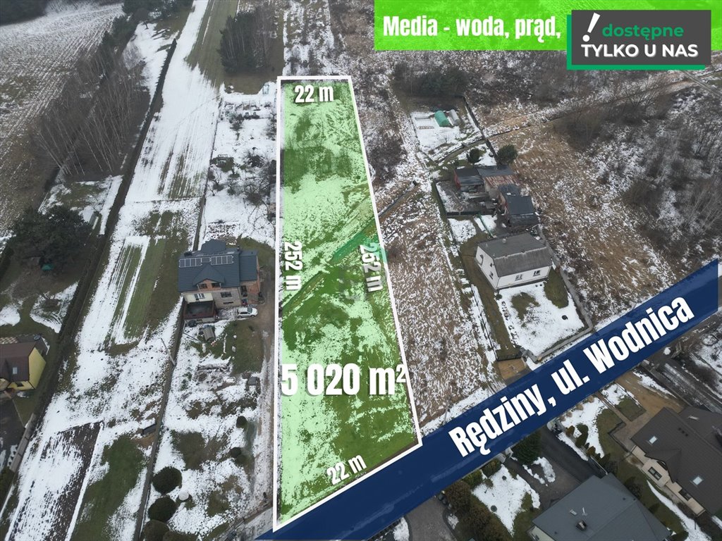 Działka 5020 m² w Rudnikach z mediami i planem zabudowy Rudniki  5 020m2 Foto 1