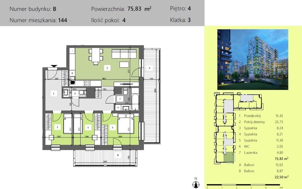 Mieszkanie czteropokojowe  na sprzedaż Rzeszów, Technologiczna  76m2 Foto 3