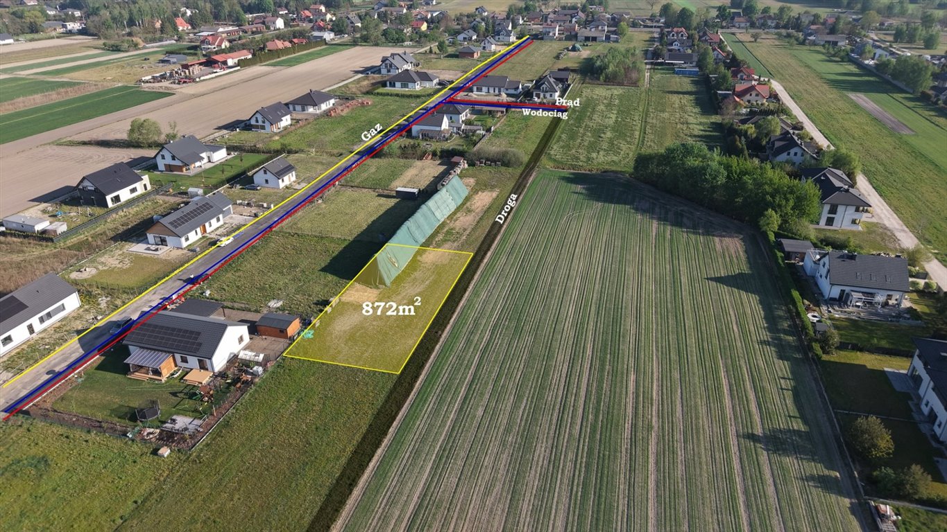 Działka budowlana 872 m² z MPZP - pod zabudowę jednorodzinną Zaborówek  872m2 Foto 1