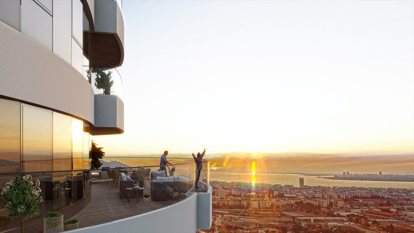 Widok na morze! Komfortowe 4-pokojowe mieszkanie w İzmir Turcja, Izmir, Halkapınar, Konak, Izmir  313m2 Foto 1