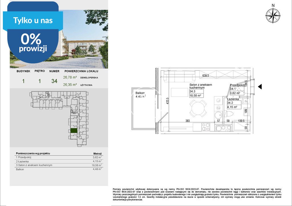 Przestronna kawalerka 26,35 m² w Osielsku – idealna dla singla! Osielsko, Aleja Adama Mickiewicza  26m2 Foto 1