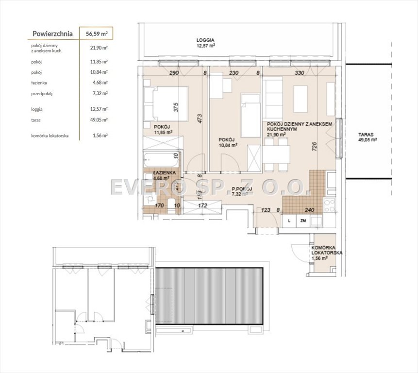 Mieszkanie trzypokojowe na sprzedaż Wrocław, Stare Miasto, STARE MIASTO-APARTAMENT BLISKO RZEKI-TARAS 49 m2  57m2 Foto 5