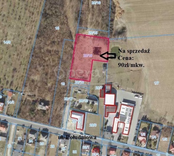 Działka przemysłowa 3931 m², media, plan zagospodarowania Ostrów Wielkopolski, Południowa  3 931m2 Foto 1