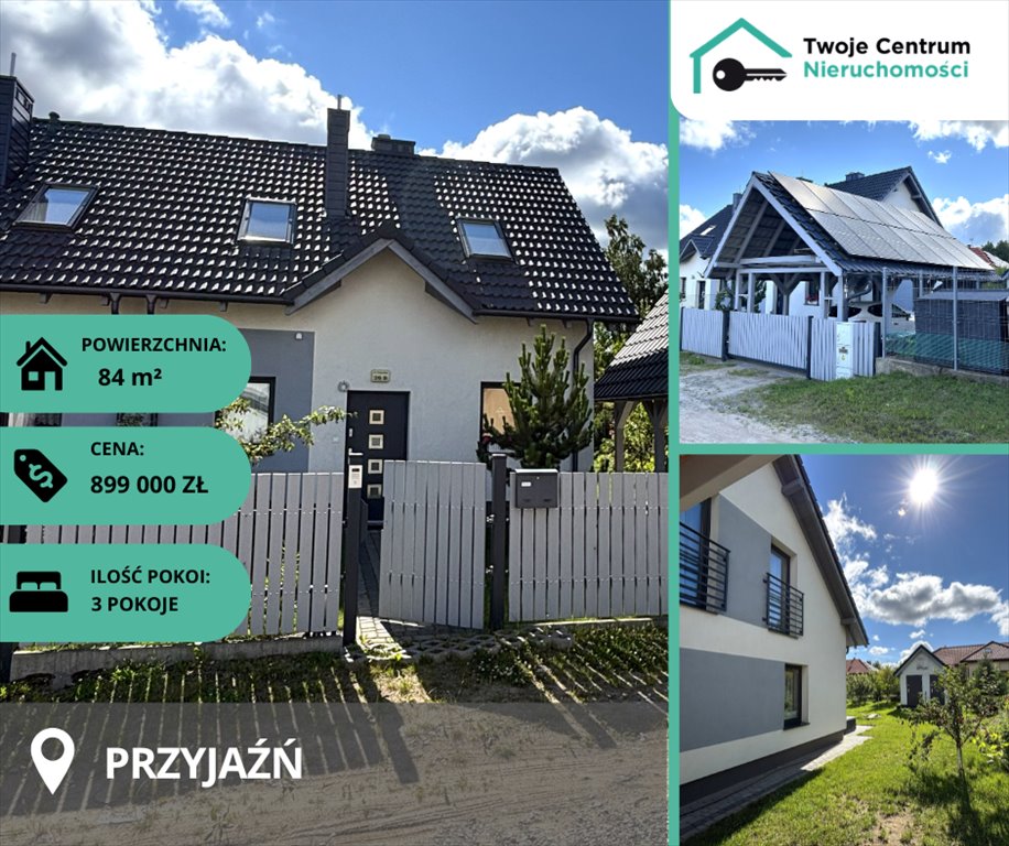 Przytulny dom 84 m2 z tarasem i garażem w Przyjaźni Przyjaźń, Przytulna  84m2 Foto 1