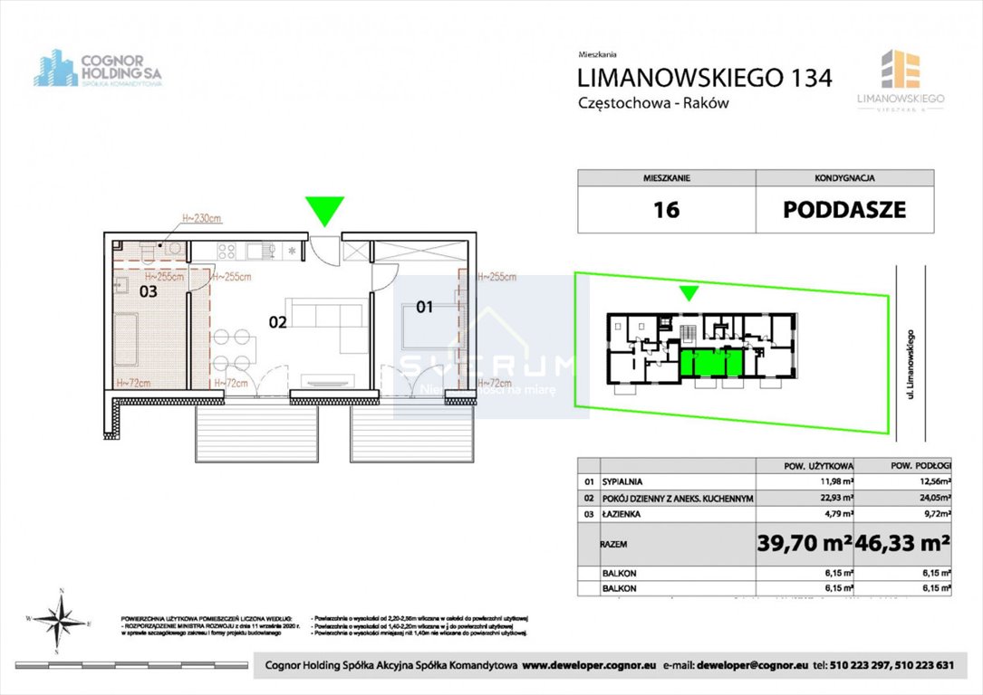 Mieszkanie dwupokojowe na sprzedaż Częstochowa  46m2 Foto 2