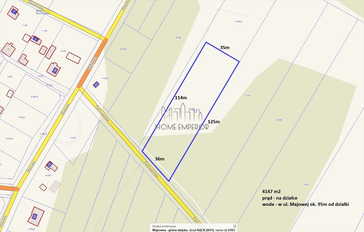 Działka budowlana na sprzedaż Kąck, Partyzantów  4 147m2 Foto 1