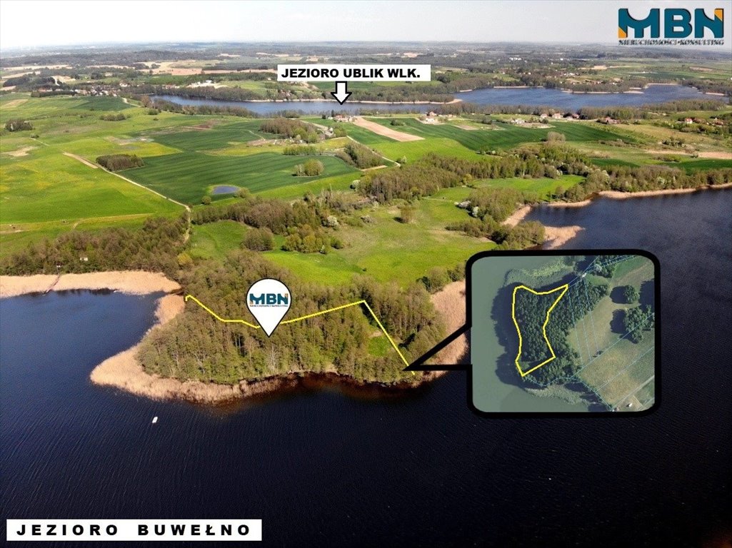 Działka z linią brzegową jeziora Buwełno, 8 787 m² Wyszowate, Wyszowate  8 787m2 Foto 1