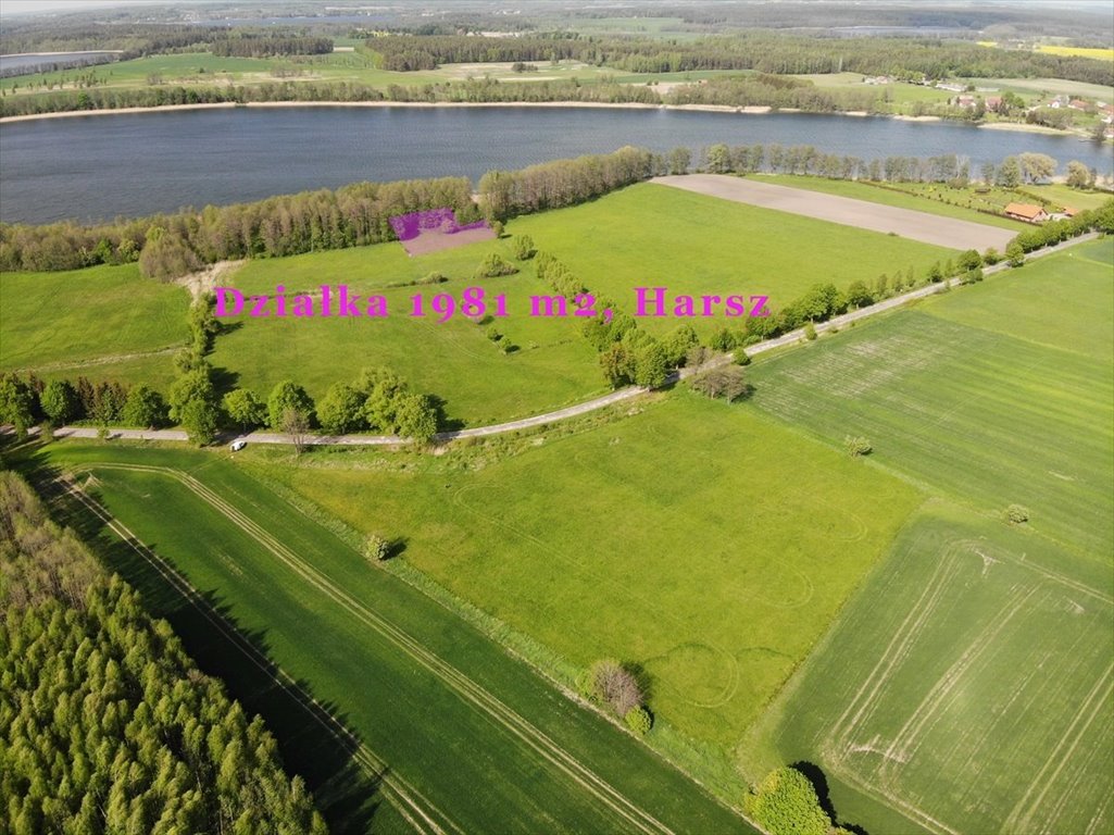 Działka nad jeziorem Harsz 1981 m² z linią brzegową Harsz, Harsz  1 981m2 Foto 1
