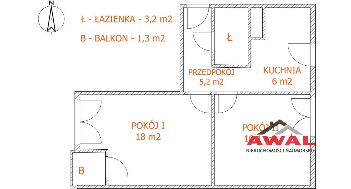 Mieszkanie dwupokojowe na sprzedaż Władysławowo, 1000-lecia Państwa Polskiego  44m2 Foto 9