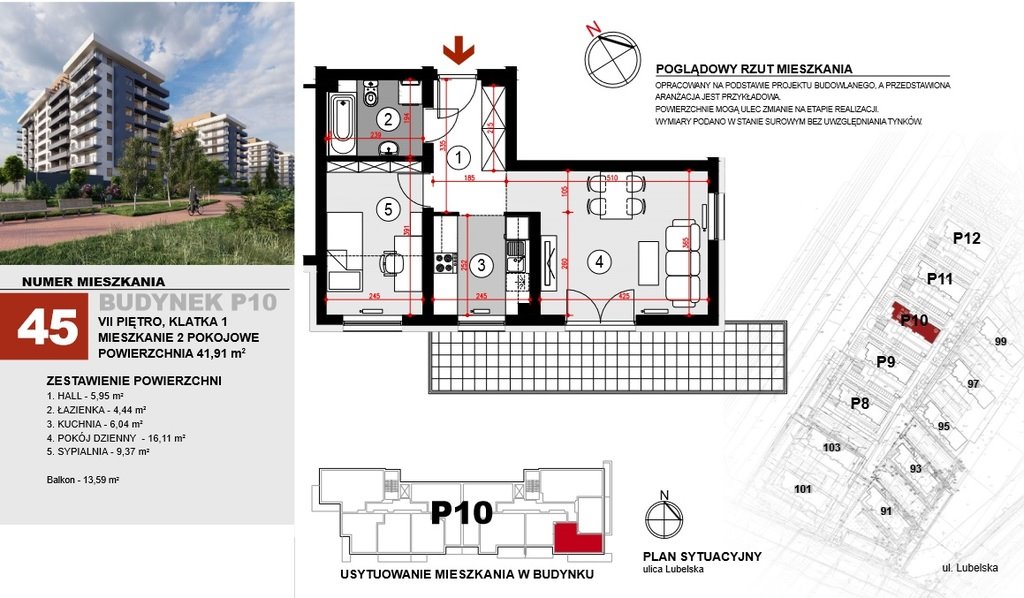 Mieszkanie dwupokojowe na sprzedaż Rzeszów, Lubelska  42m2 Foto 2