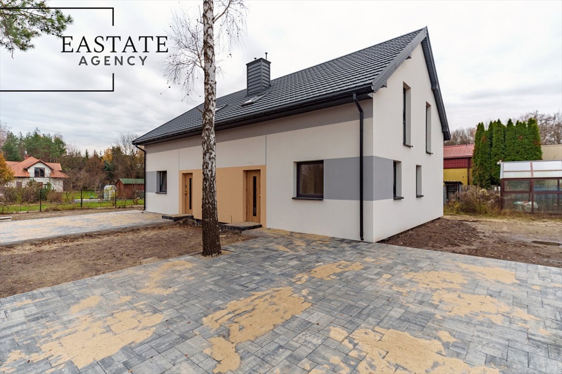 Nowoczesny dom bliźniak z ogrzewaniem podłogowym i dużym poddaszem Żabieniec, Kazimierza Deyny  90m2 Foto 1