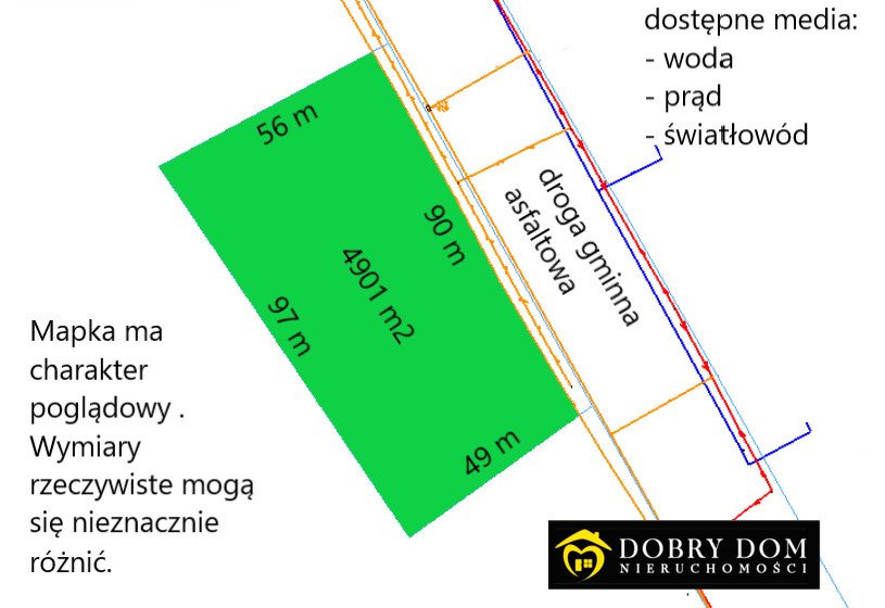 Przestronna działka 4901 m² z mediami i dojazdem asfaltowym Lewkowo Nowe  4 901m2 Foto 1