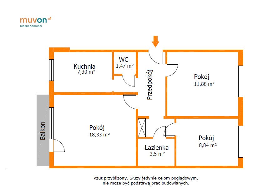 Mieszkanie trzypokojowe na sprzedaż Łódź, Chojny, Chojny, Chóralna  63m2 Foto 8